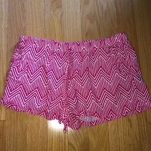 Pink and white patterned shorts